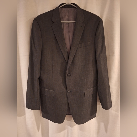 Calvin Klein Dark Grey Blazer - Men's 42L Slim Fit 100% Wool EUC - Picture 2 of 5